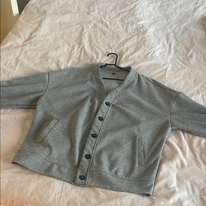 Gray Button-Up Cardigan